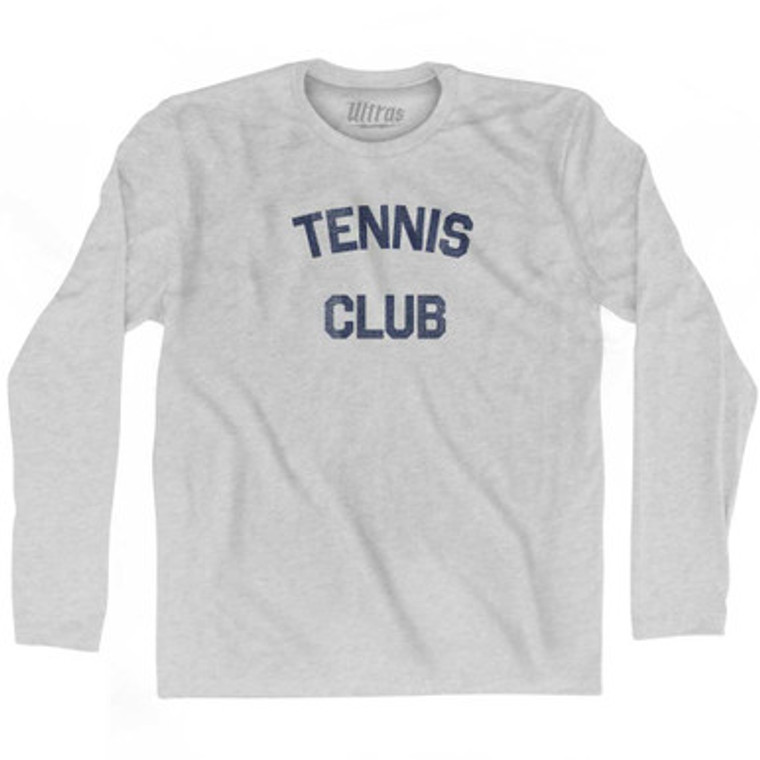 Tennis Club Adult Cotton Long Sleeve T-shirt Grey Heather