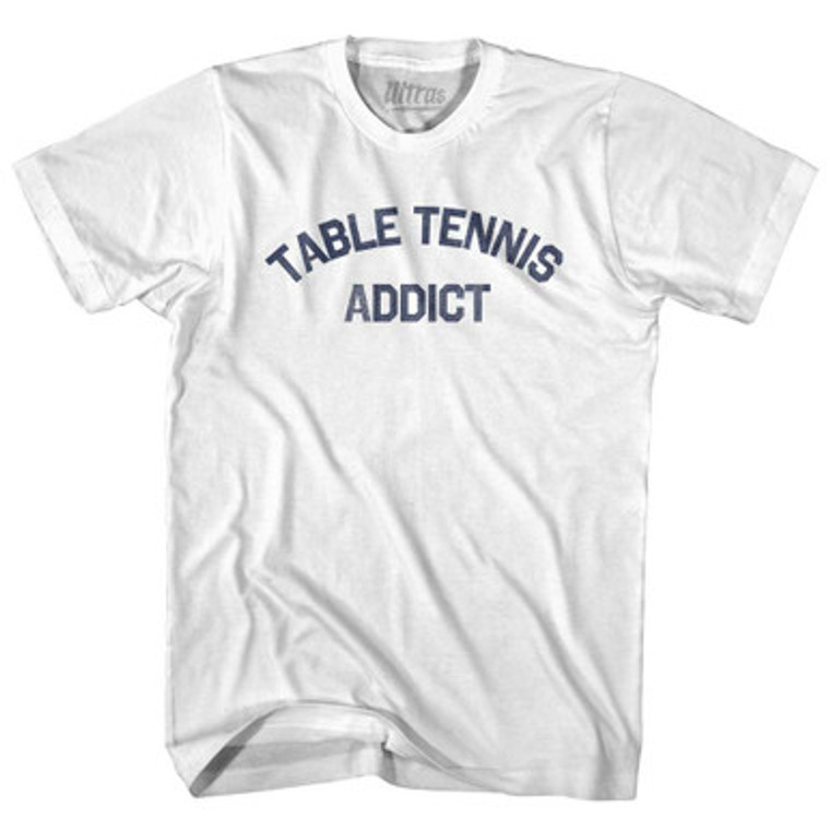 Table Tennis Addict Adult Cotton T-shirt - White