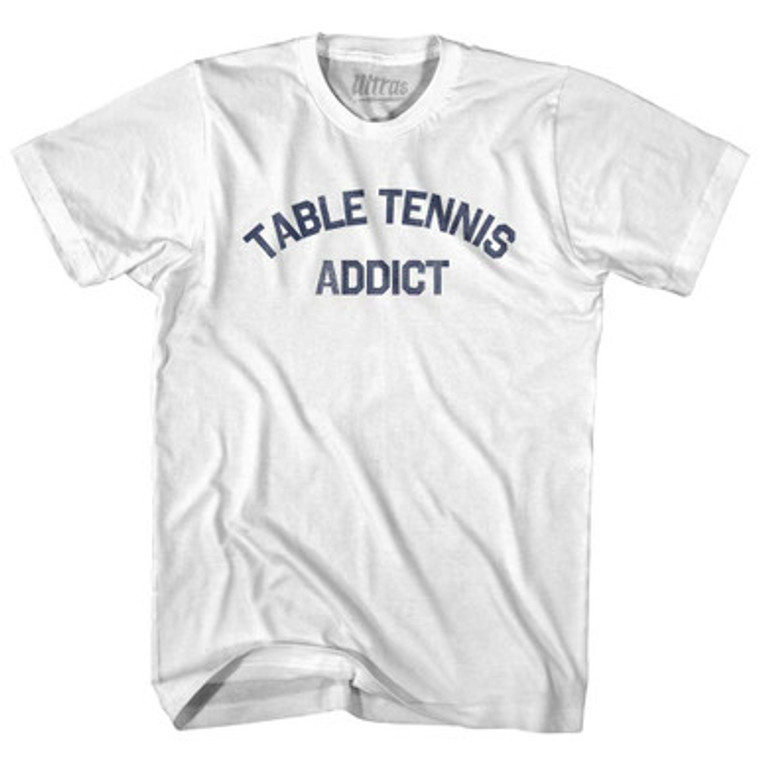 Table Tennis Addict Womens Cotton Junior Cut T-Shirt - White