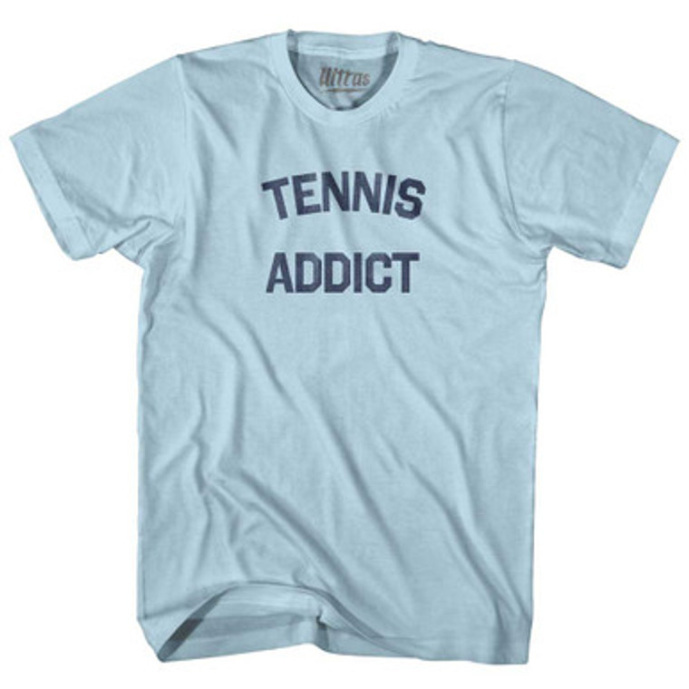 Tennis Addict Adult Cotton T-shirt - Light Blue