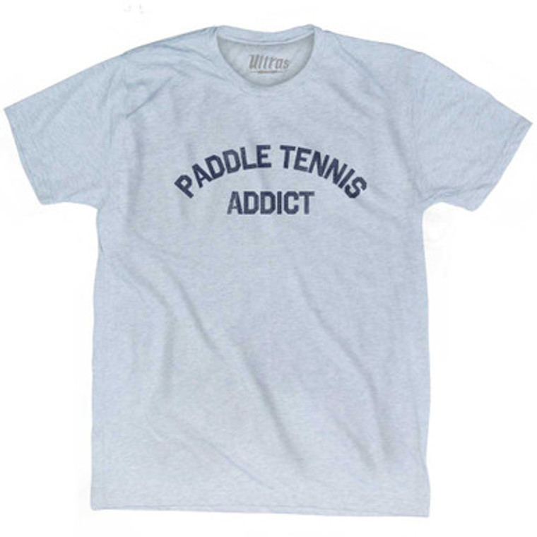 Paddle Tennis Addict Adult Tri-Blend T-shirt - Athletic White