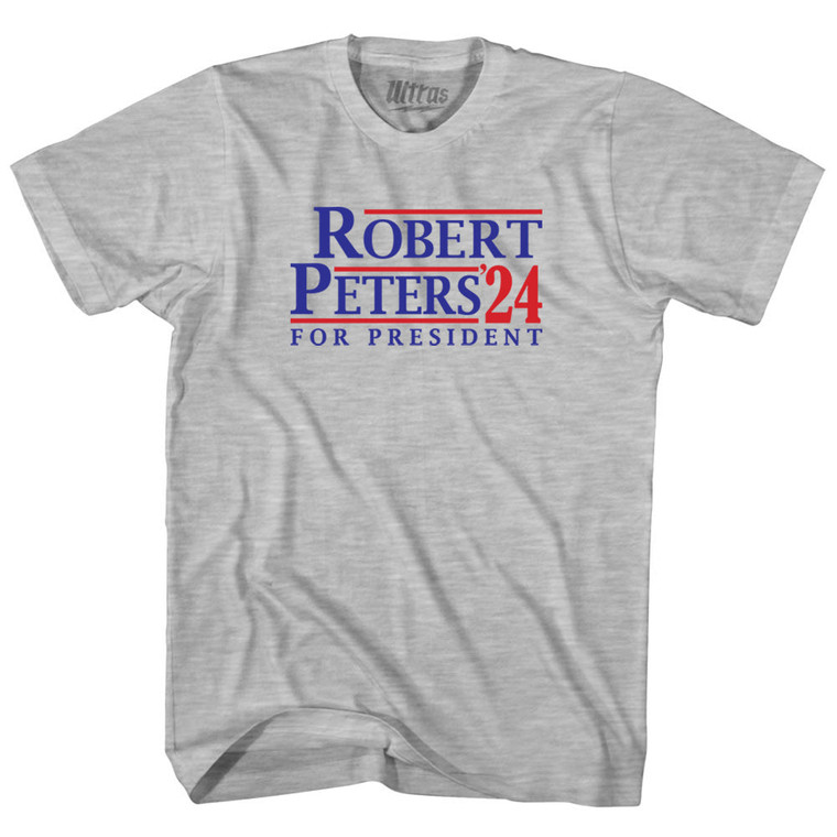 Robert Peters For President 24 Womens Cotton Junior Cut T-Shirt - Grey Heather