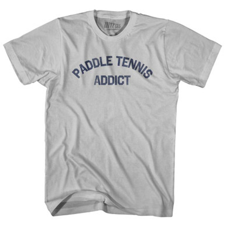 Paddle Tennis Addict Adult Cotton T-shirt - Cool Grey