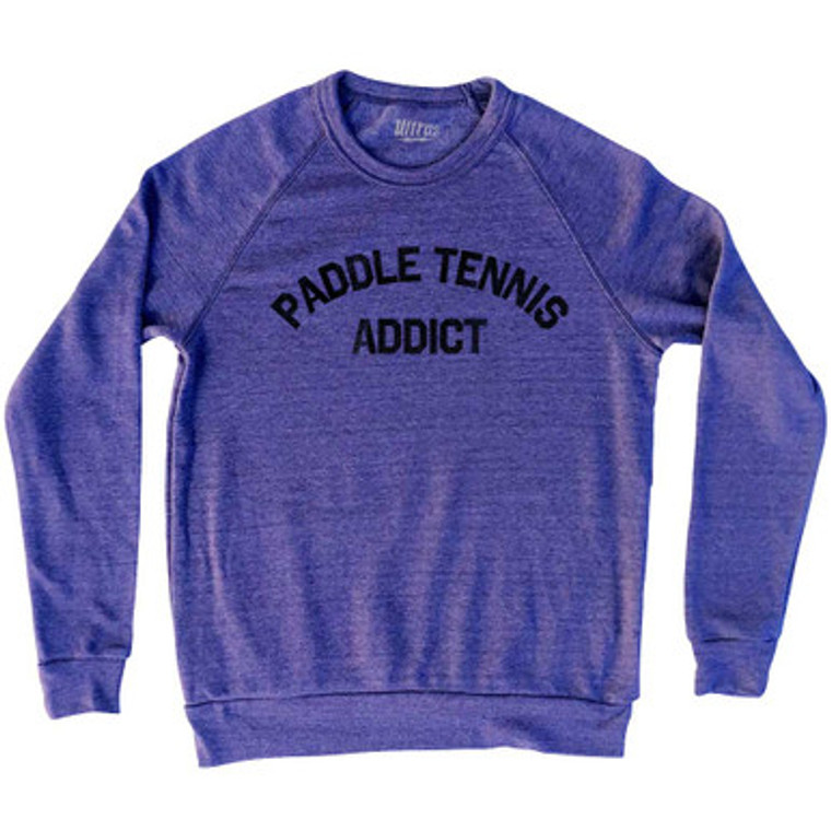 Paddle Tennis Addict Adult Tri-Blend Sweatshirt - White