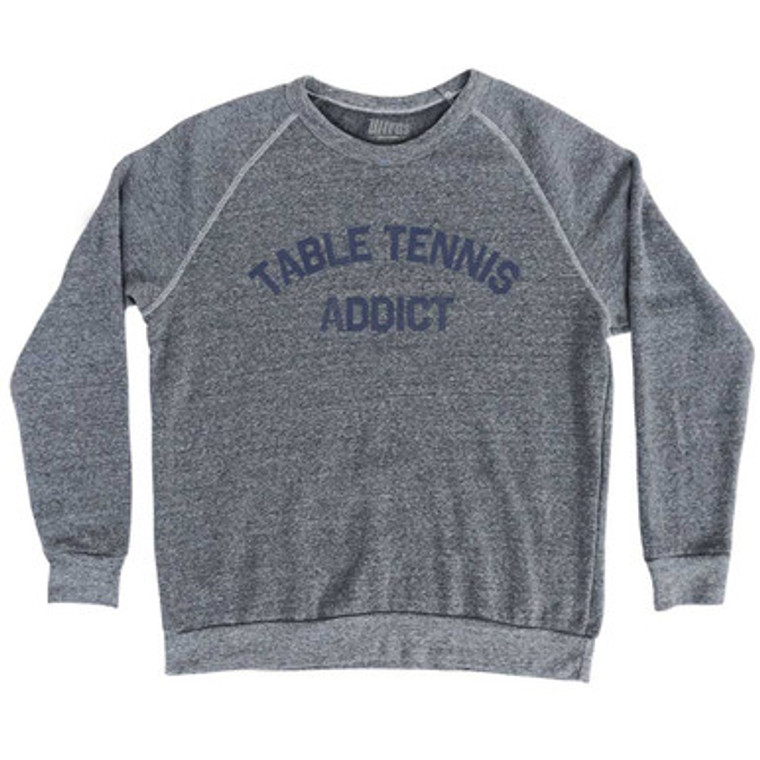 Table Tennis Addict Adult Tri-Blend Sweatshirt-Athletic Grey