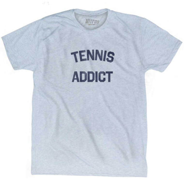 Tennis Addict Adult Tri-Blend T-shirt - Athletic White