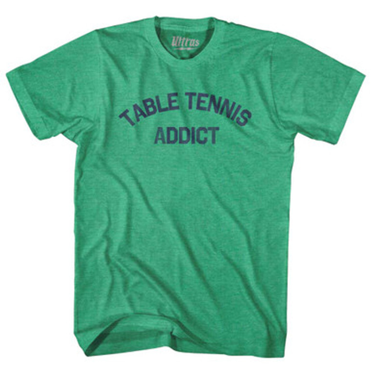 Table Tennis Addict Adult Tri-Blend T-shirt - Kelly