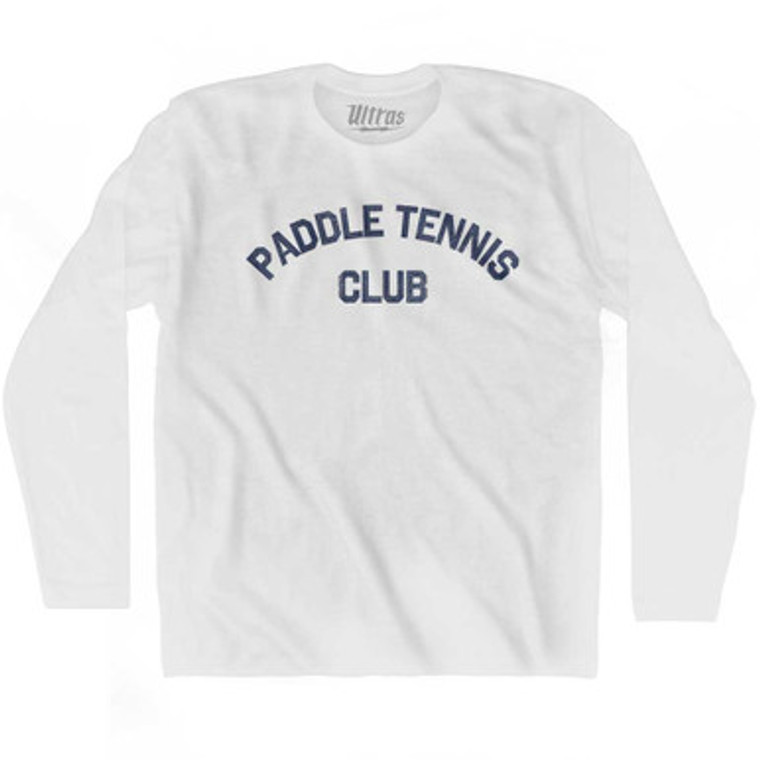 Paddle Tennis Club Adult Cotton Long Sleeve T-shirt White