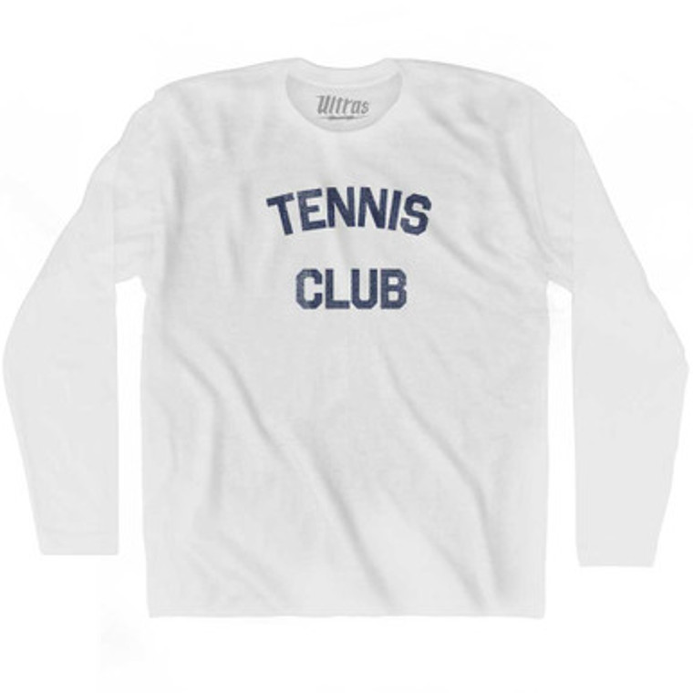 Tennis Club Adult Cotton Long Sleeve T-shirt White
