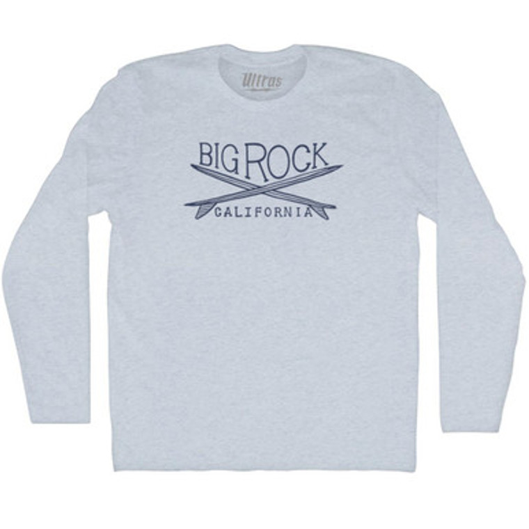 Bigrock Surf Adult Tri-Blend Long Sleeve T-shirt - Athletic White