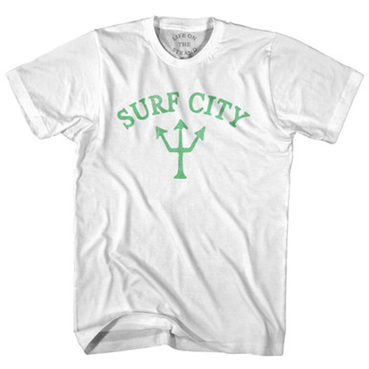 Surf City Emerald Art Trident Adult Cotton T-shirt by Ultras