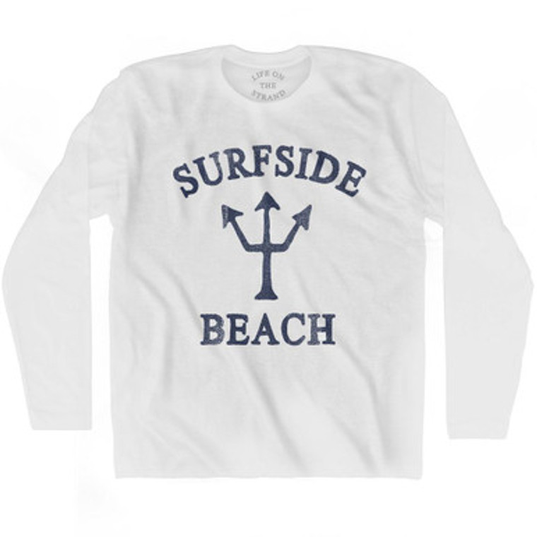 Texas Surfside Beach Trident Adult Cotton Long Sleeve T-Shirt by Ultras