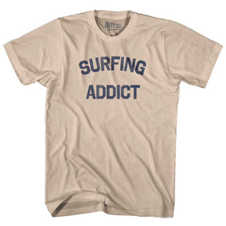 Surfing Addict Adult Cotton T-shirt - Creme