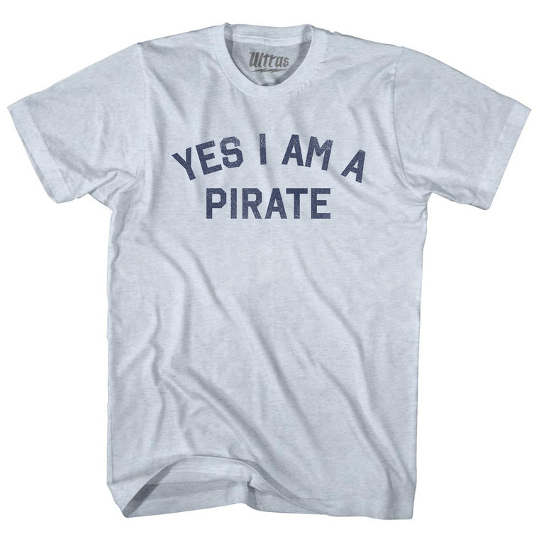 Yes I Am A Pirate Adult Tri-Blend T-shirt - Athletic White