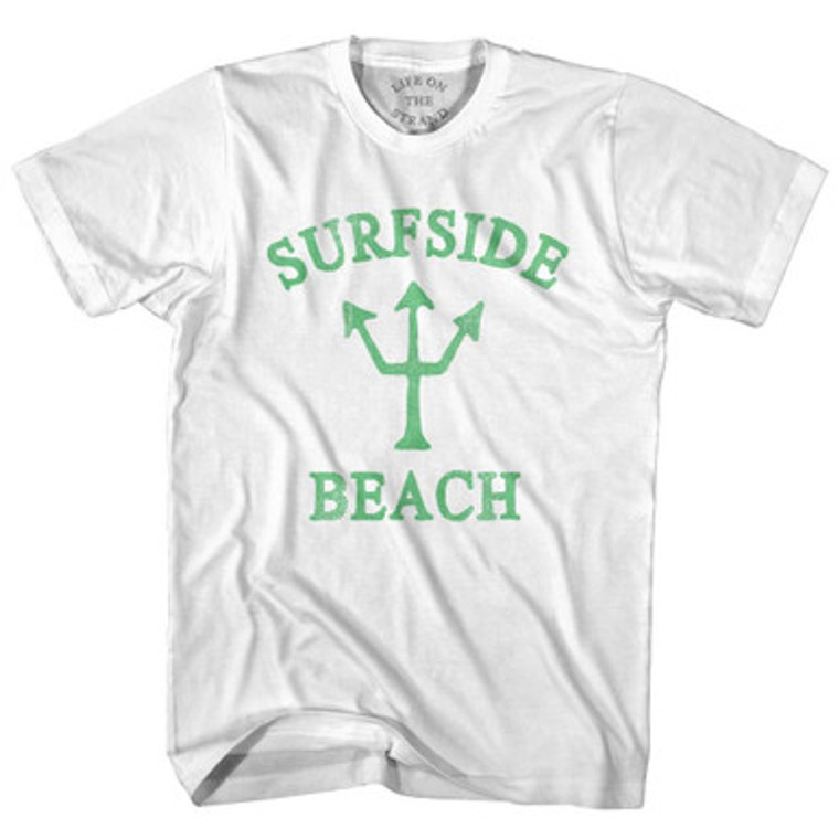 Texas Surfside Beach Emerald Art Trident Adult Cotton T-Shirt by Ultras