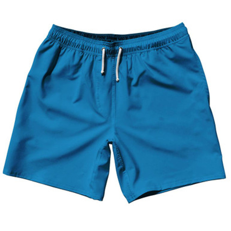 Blue Surf Blank 7" Swim Shorts Made in USA by Ultras