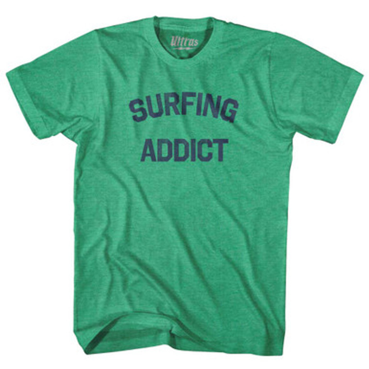 Surfing Addict Adult Tri-Blend T-shirt - Kelly