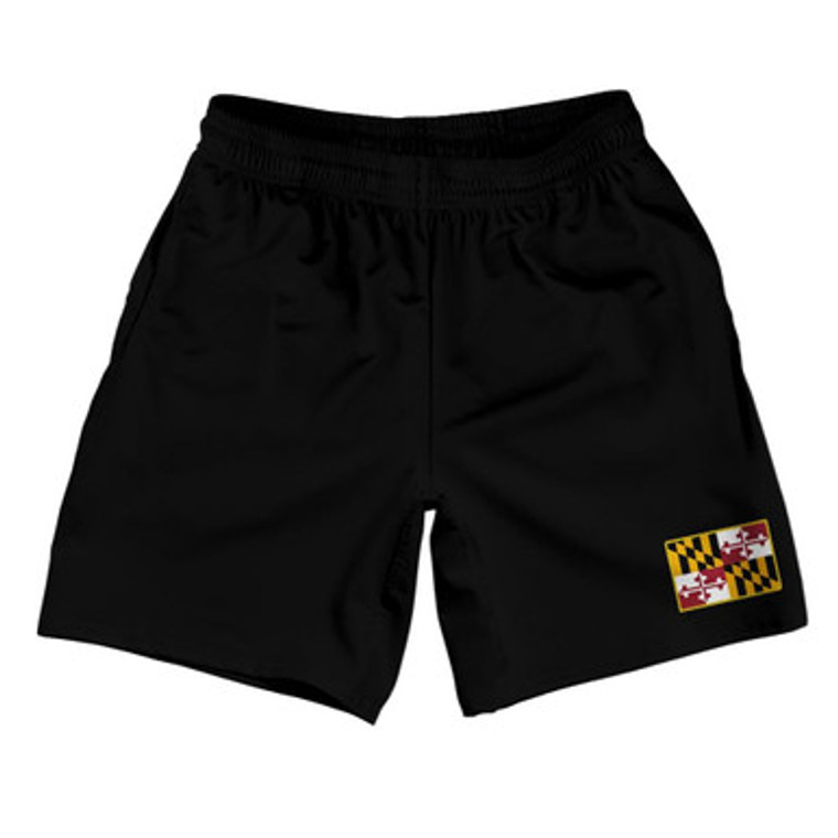 Maryland State Heritage Flag Athletic Running Fitness Exercise Shorts 7" Inseam Made in USA Shorts by Ultras