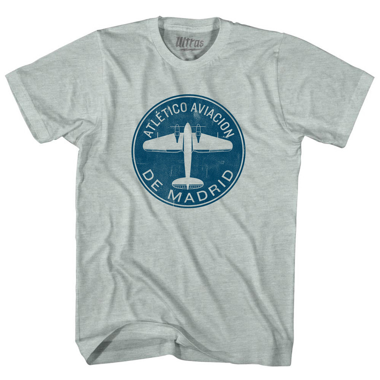 Atletico Aviacion De Madrid Roundel Adult Tri-Blend T-shirt - Athletic Cool Grey