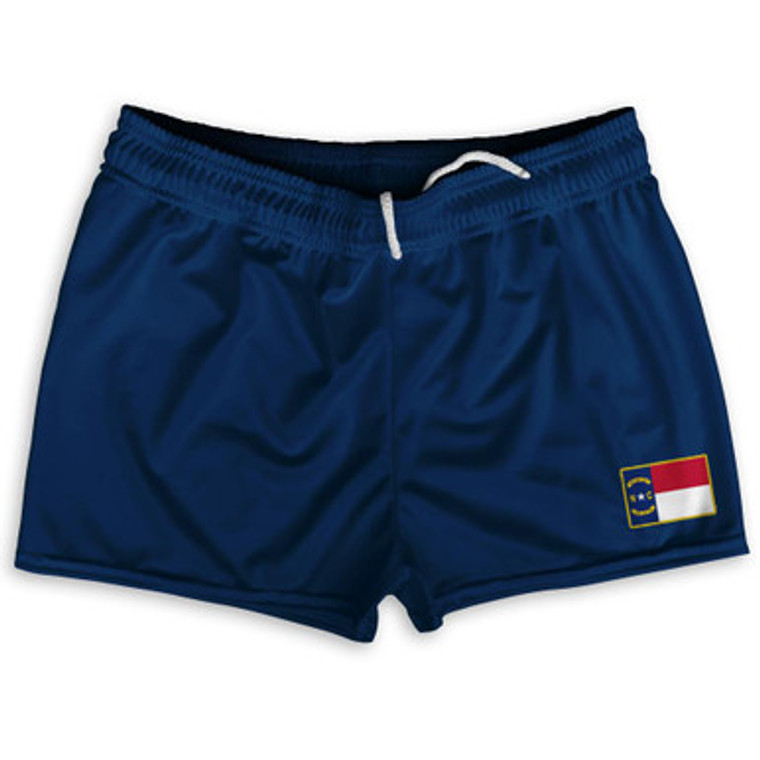 North Carolina State Heritage Flag Shorty Short Gym Shorts 2.5" Inseam Made in USA by Ultras