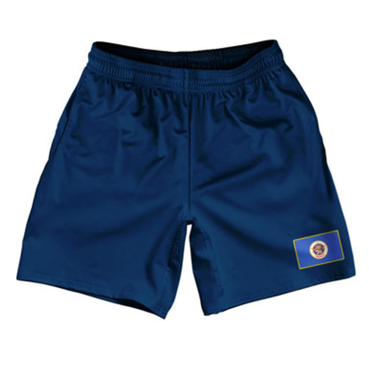 Minnesota State Heritage Flag Athletic Running Fitness Exercise Shorts 7" Inseam Made in USA Shorts by Ultras