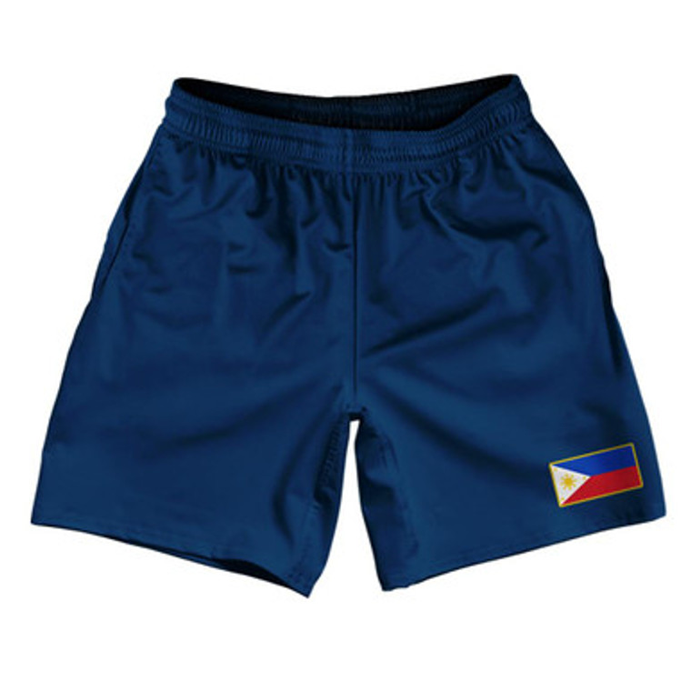 Philippines Country Heritage Flag Athletic Running Fitness Exercise Shorts 7" Inseam Made In USA Shorts by Ultras