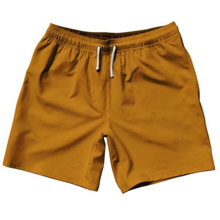 Orange Burnt Blank 7" Swim Shorts Made in USA by Ultras