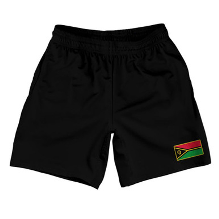 Vanuatu Country Heritage Flag Athletic Running Fitness Exercise Shorts 7" Inseam Made In USA Shorts by Ultras