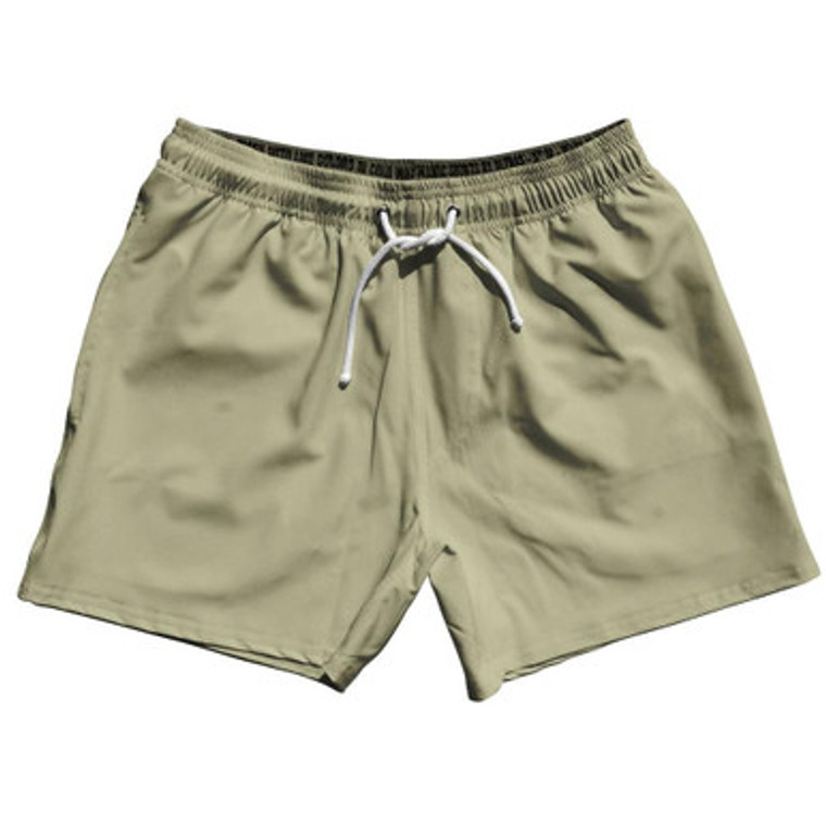 Brown Light Blank 5" Swim Shorts Made in USA by Ultras