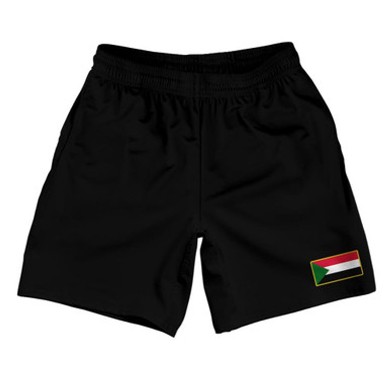 Sudan Country Heritage Flag Athletic Running Fitness Exercise Shorts 7" Inseam Made In USA Shorts by Ultras