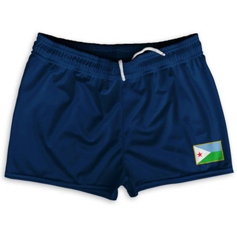 Djibouti Country Heritage Flag Shorty Short Gym Shorts 2.5" Inseam Made In USA by Ultras