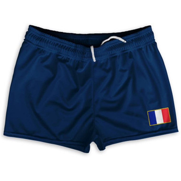 France Country Heritage Flag Shorty Short Gym Shorts 2.5" Inseam Made In USA by Ultras