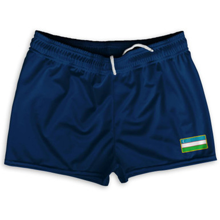 Uzbekistan Country Heritage Flag Shorty Short Gym Shorts 2.5" Inseam Made In USA by Ultras