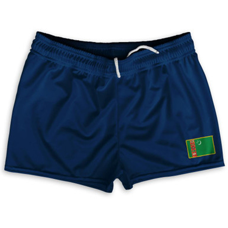 Turkmenistan Country Heritage Flag Shorty Short Gym Shorts 2.5" Inseam Made In USA by Ultras