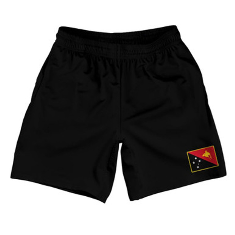 Papua New Guinea Country Heritage Flag Athletic Running Fitness Exercise Shorts 7" Inseam Made In USA Shorts by Ultras