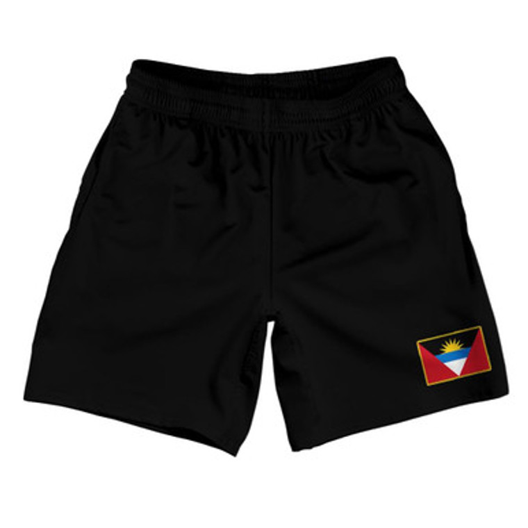 Antigua And Barbuda Country Heritage Flag Athletic Running Fitness Exercise Shorts 7" Inseam Made In USA Shorts by Ultras