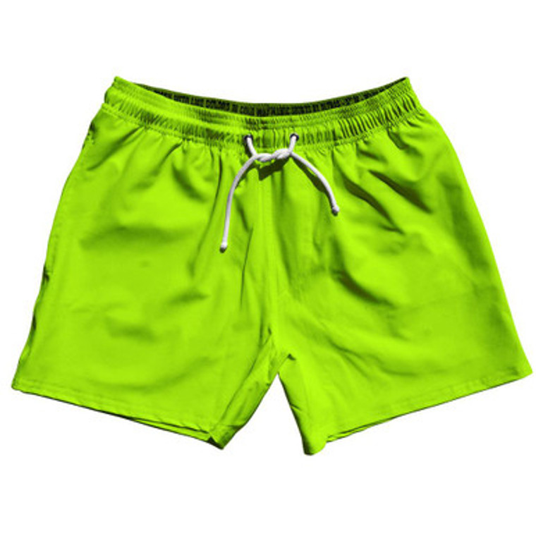 Green Neon Blank 5" Swim Shorts Made in USA by Ultras