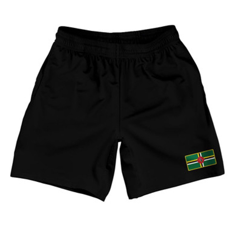 Dominica Country Heritage Flag Athletic Running Fitness Exercise Shorts 7" Inseam Made In USA Shorts by Ultras