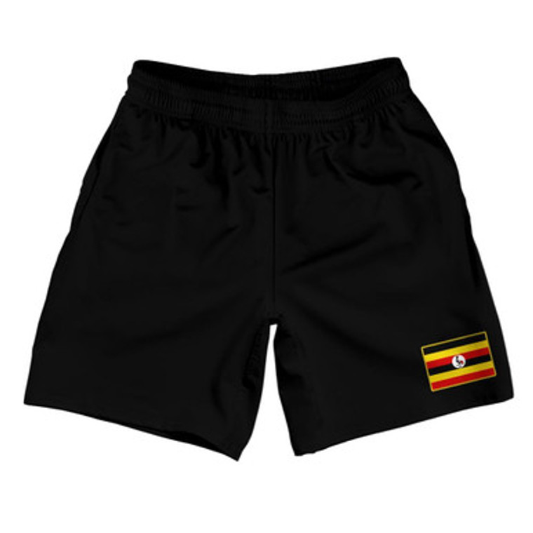 Uganda Country Heritage Flag Athletic Running Fitness Exercise Shorts 7" Inseam Made In USA Shorts by Ultras