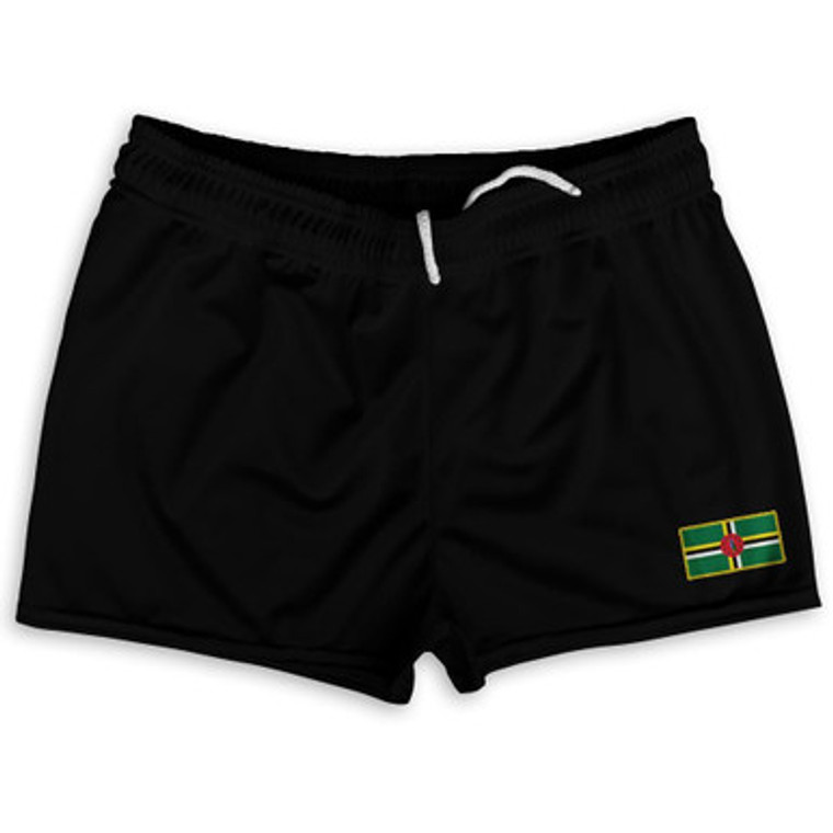 Dominica Country Heritage Flag Shorty Short Gym Shorts 2.5" Inseam Made In USA by Ultras