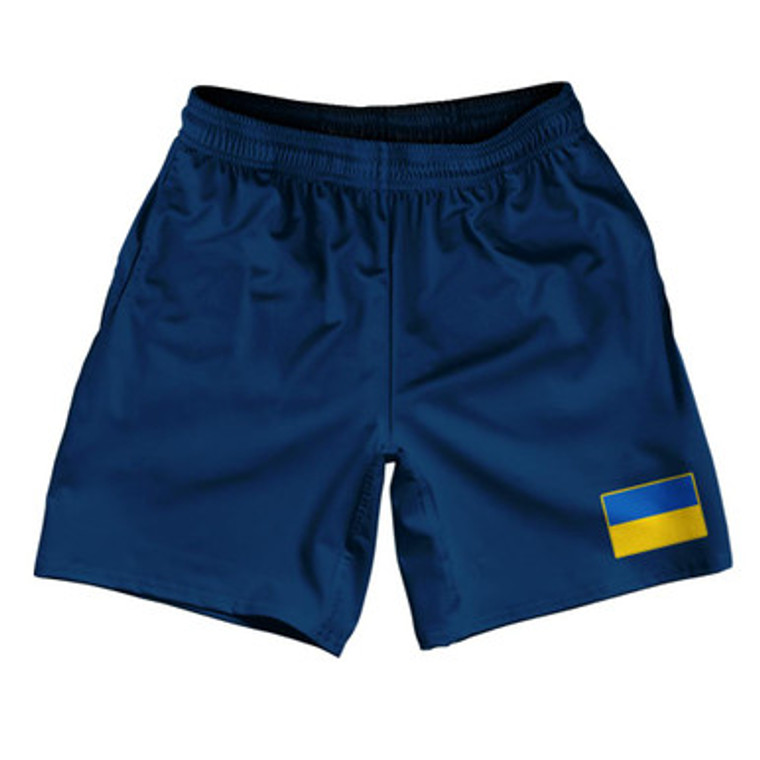 Ukraine Country Heritage Flag Athletic Running Fitness Exercise Shorts 7" Inseam Made In USA Shorts by Ultras