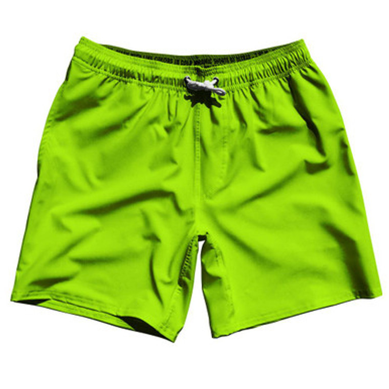 Green Lime Blank 7" Swim Shorts Made in USA by Ultras