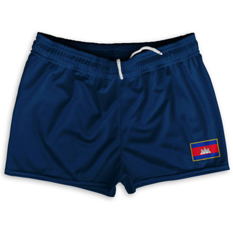 Cambodia Country Heritage Flag Shorty Short Gym Shorts 2.5" Inseam Made In USA by Ultras