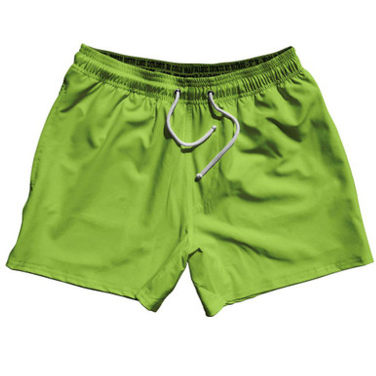 Green Lime Blank 5" Swim Shorts Made in USA by Ultras
