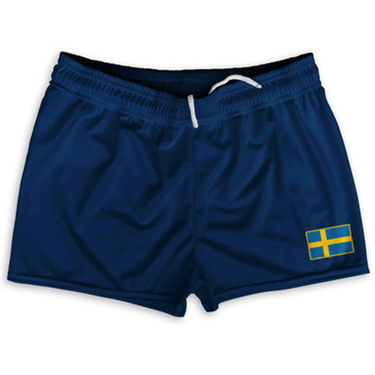 Sweden Country Heritage Flag Shorty Short Gym Shorts 2.5" Inseam Made In USA by Ultras
