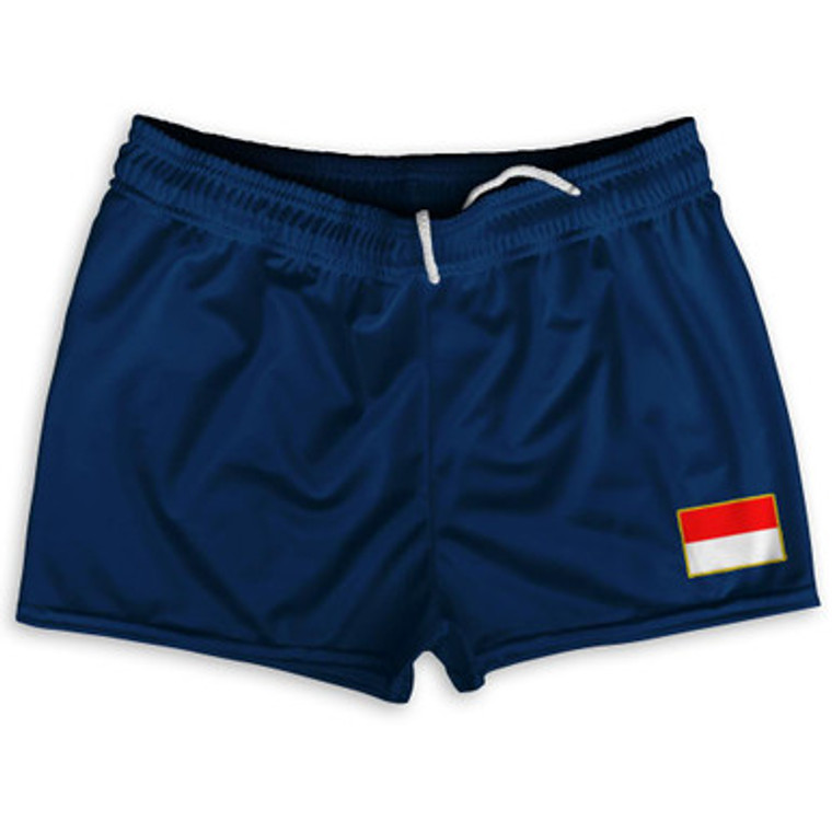 Indonesia Country Heritage Flag Shorty Short Gym Shorts 2.5" Inseam Made In USA by Ultras