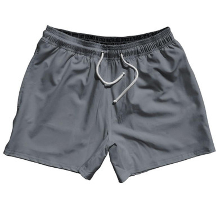 Cool Grey Dark Blank 5" Swim Shorts Made in USA by Ultras