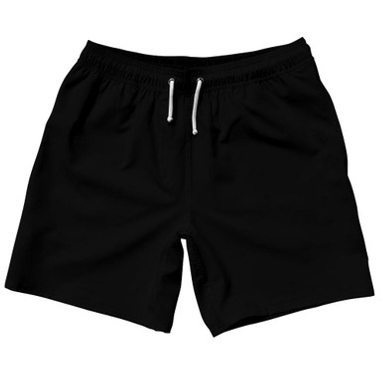 Black Blank 7" Swim Shorts Made in USA by Ultras