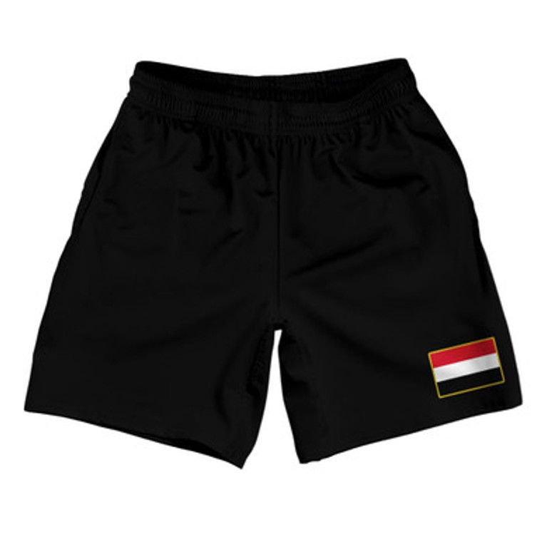Yemen Country Heritage Flag Athletic Running Fitness Exercise Shorts 7" Inseam Made In USA Shorts by Ultras