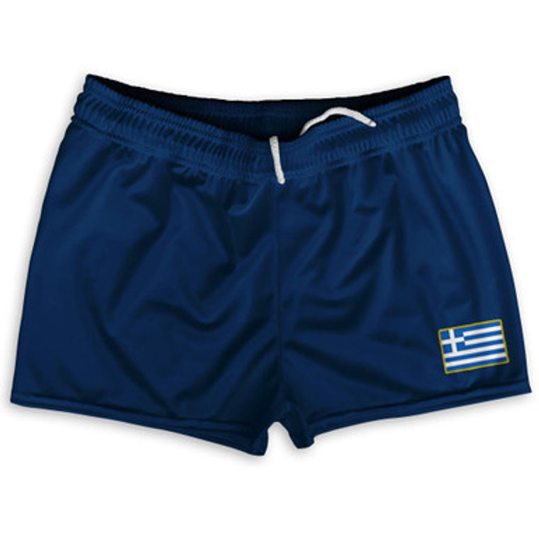 Greece Country Heritage Flag Shorty Short Gym Shorts 2.5" Inseam Made In USA by Ultras